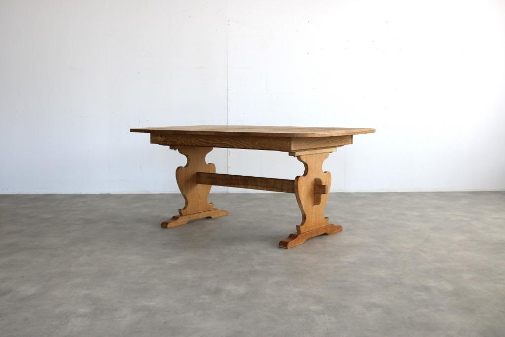 brutalist eettafel | vintage tafel | eiken | verlengbaar, Huis en Inrichting, Tafels | Eettafels, Gebruikt, ., Eikenhout, Vijf personen of meer
