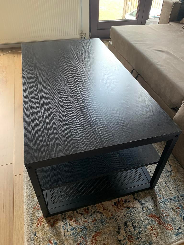 Zwarte rechthoekige salontafel van Leenbakker, Huis en Inrichting, Ophalen, 100 tot 150 cm, 50 tot 100 cm, Zo goed als nieuw