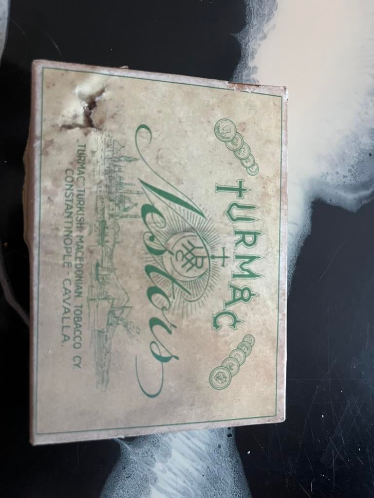 Antiek Turmac sigarettendoosje ±1905/1918  met binnenbriefje, Ophalen of Verzenden, Gebruikt