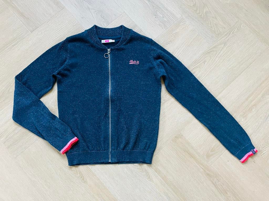 WE mooi Blauw vestje maat 134, Verzenden, Zo goed als nieuw, Meisje, Trui of Vest