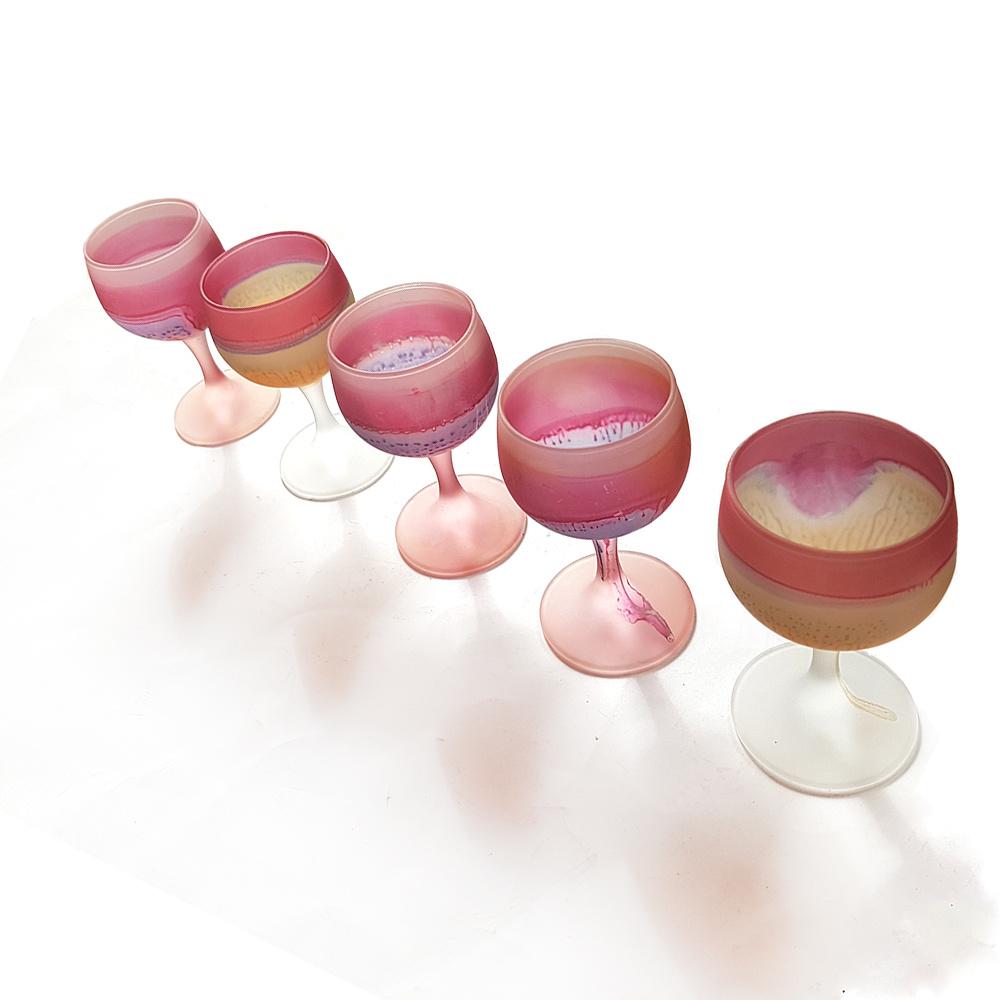 Hebron art glas wijnglazen - set van 5, Glas of Glazen, Gebruikt, -, -