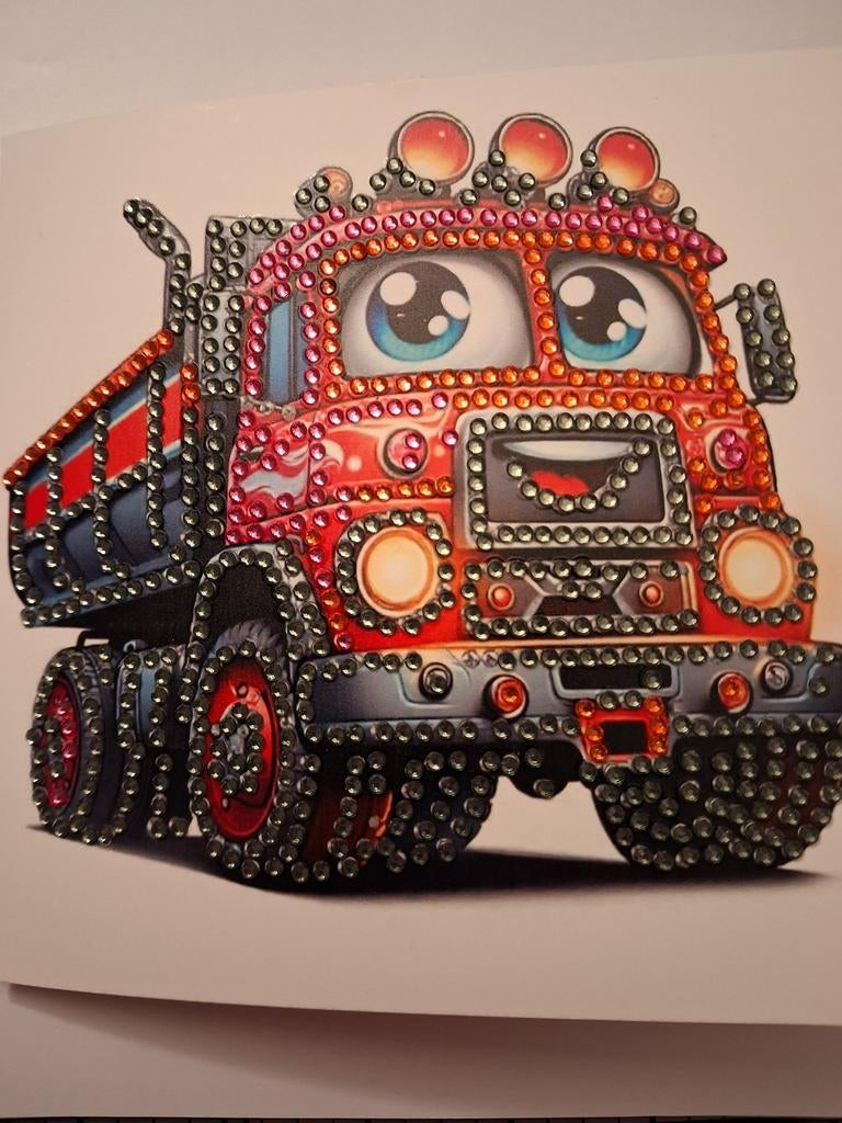 Diamond painting kaart vrachtwagen (1), Ophalen of Verzenden, Nieuw, Kerst