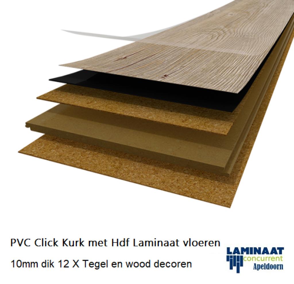 Pvc click Kurk met integreerde ondervloer Bos Eik Gerookt, Bruin, 75 m² of meer, Nieuw, Ophalen of Verzenden