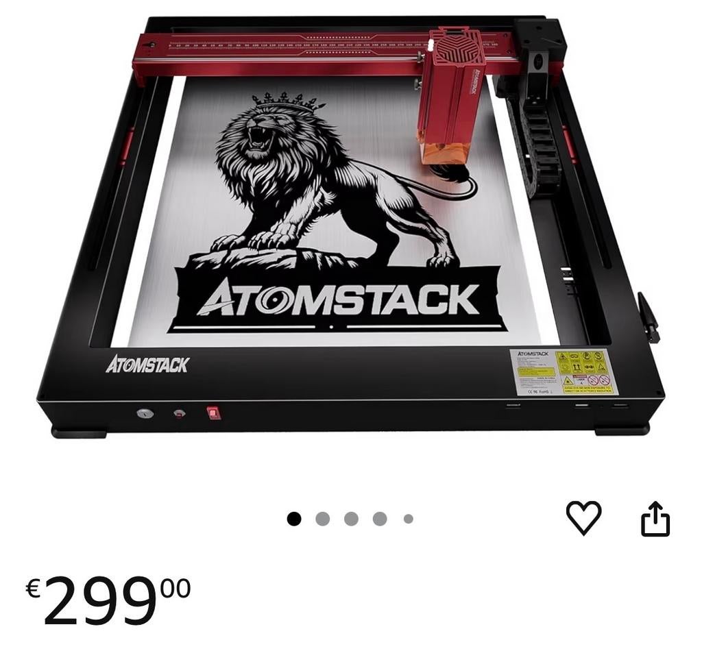 AtomStack A12 Pro Lasergraveermachine + Accessoires, Ophalen of Verzenden, Zo goed als nieuw