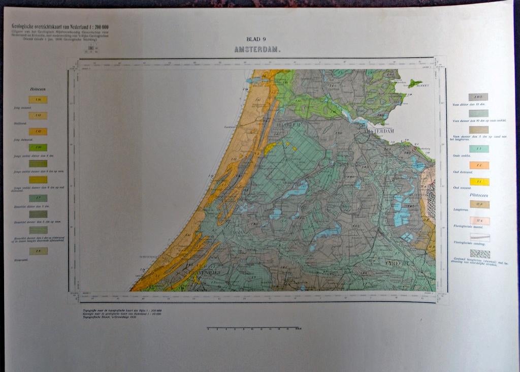 Geologische overzichtskaarten van Nederland, Ophalen of Verzenden, 1800 tot 2000, Nederland, Landkaart