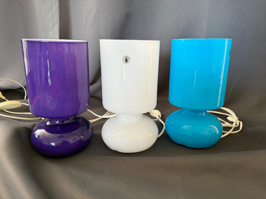 Lykta lampen IKEA Vintage wit paars blauw, Ophalen of Verzenden, Gebruikt, Glas, Minder dan 50 cm