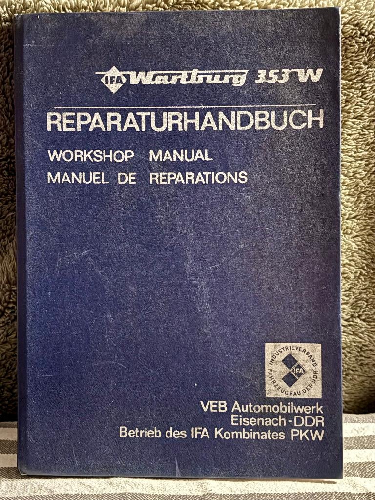Wartburg 353W Reparaturhandbuch VEB AWE Eisenach - DDR, Ophalen of Verzenden