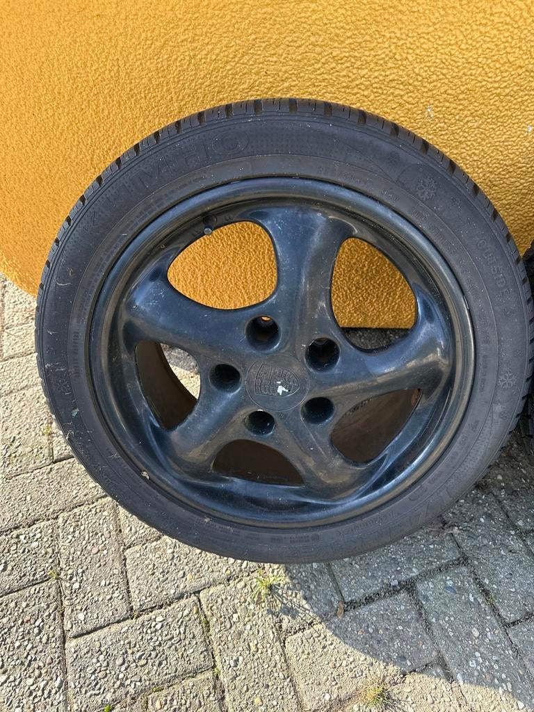 Porsche Velgen 17 inch met Zomerbanden, Auto-onderdelen, Banden en Velgen, Ophalen, Gebruikt, 255 mm, Velg(en)