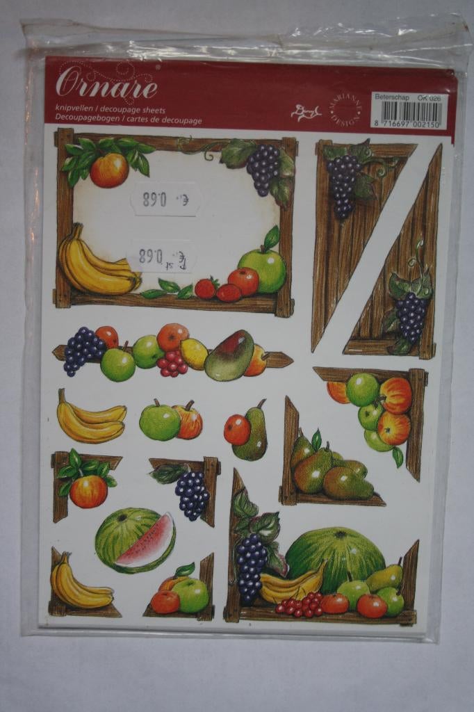 18 st. A5 Ornare knipvellen decoupage sheets 64, Verzenden, Nieuw, Natuur, Knipvel