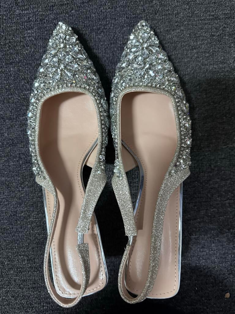Glitter Pumps - Feestelijke Schoenen 41, Ophalen of Verzenden, Zo goed als nieuw, Wit, Pumps