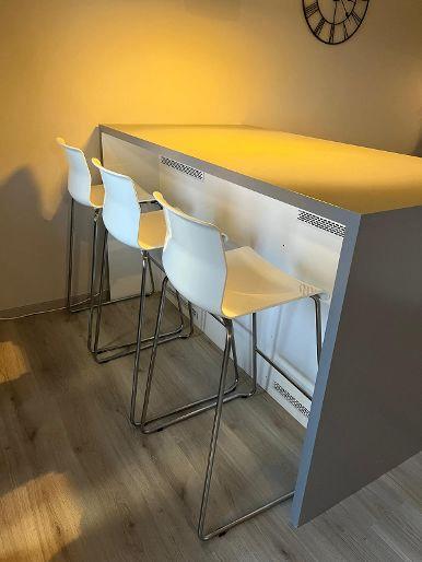 Set van 4 barkrukken, Ophalen, Gebruikt, 60 tot 90 cm, Metaal