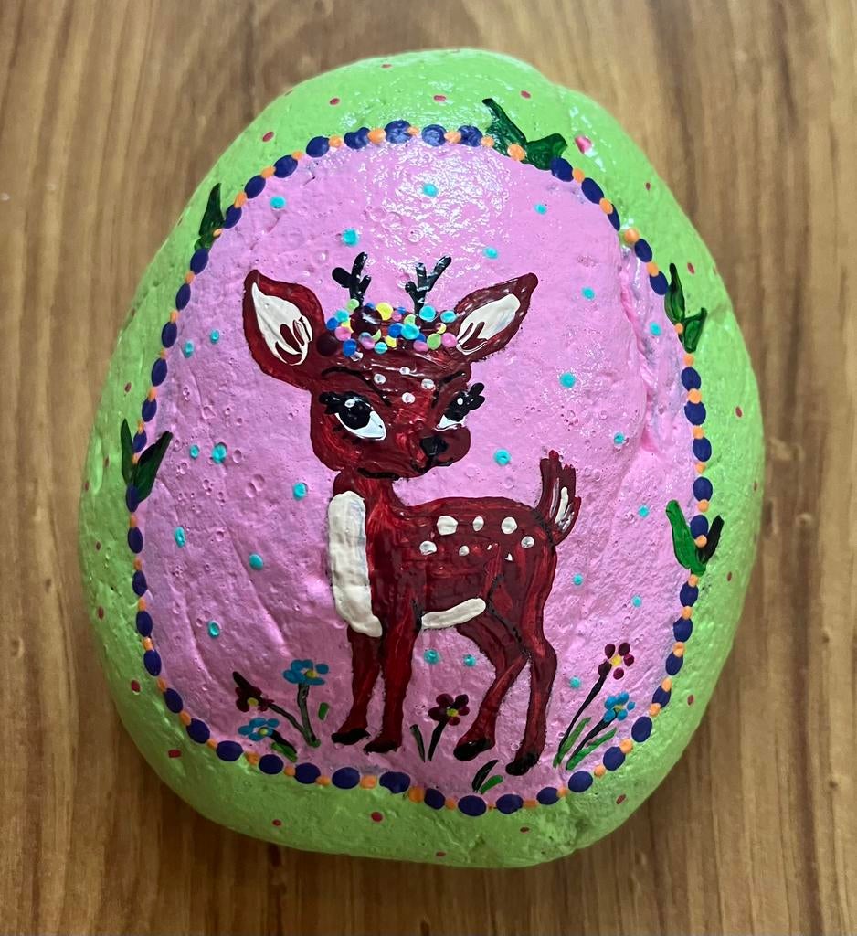 Beschilderde steen hertje, Ophalen of Verzenden