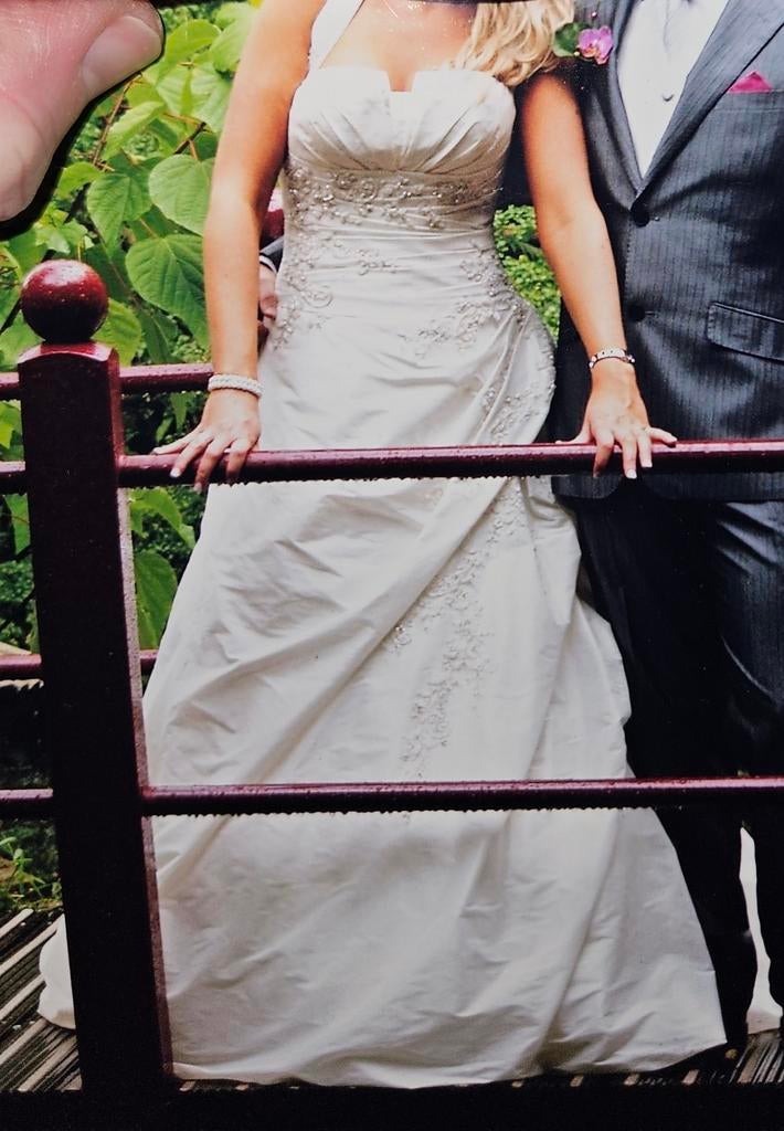 Elegante trouwjurk met afneembare halter, Trouwjurk, Wit, Ophalen of Verzenden, Honeymoon Shop