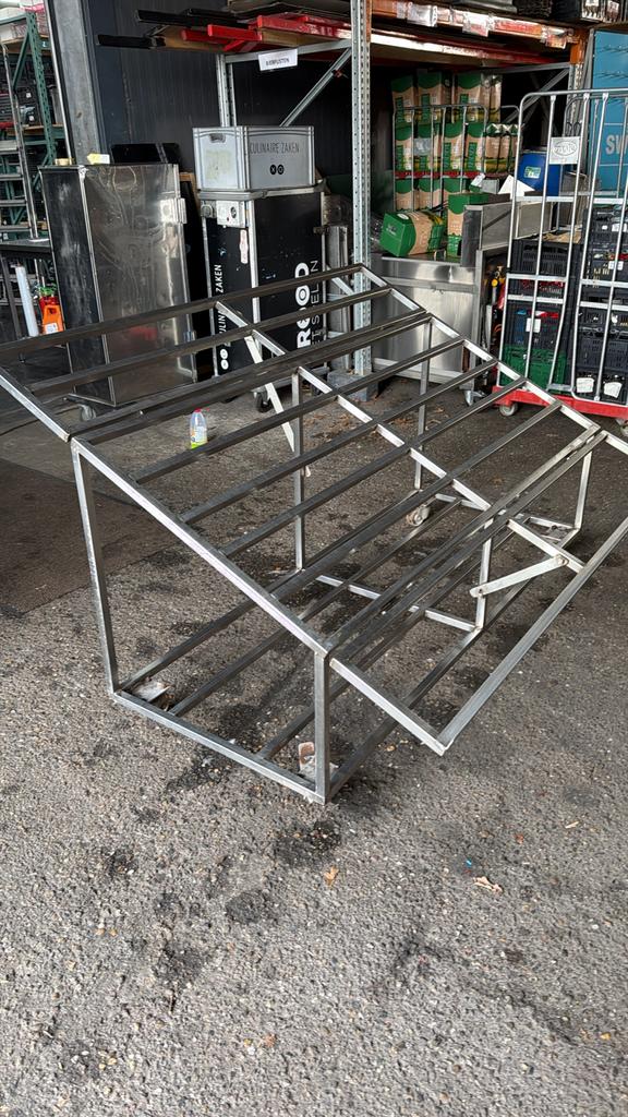 Inklapbaar krattenrek / emballage rek RVS, Ophalen of Verzenden