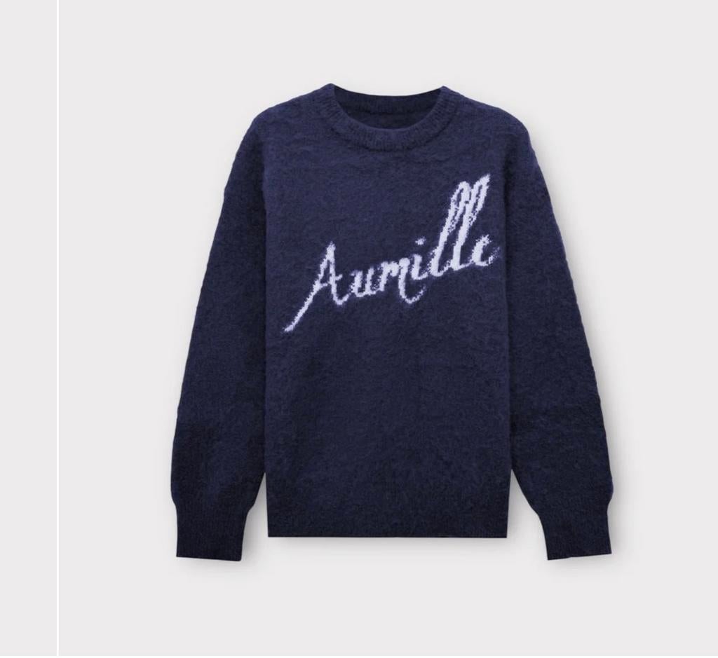 Aumille Navy Mohair Trui - Maat S, Ophalen of Verzenden, Nieuw, Maat 46 (S) of kleiner, Blauw