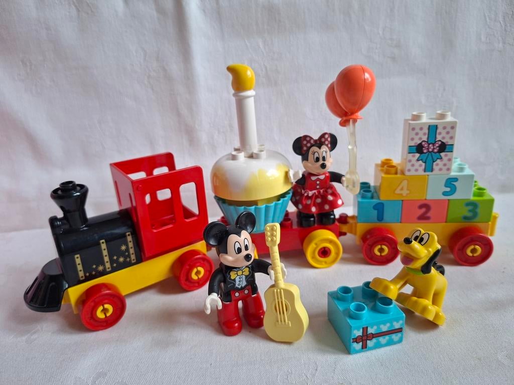 Duplo Disney set 10941 Mickey & Minnie Verjaardagstrein, Ophalen of Verzenden, Zo goed als nieuw, Complete set, Duplo