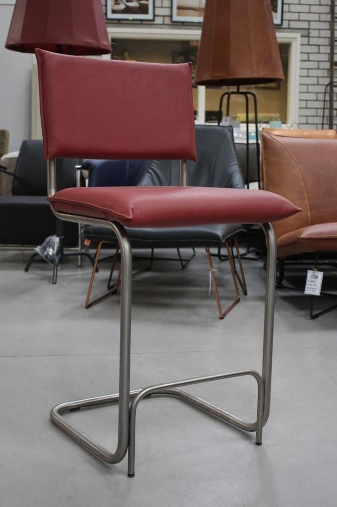 6 x luxe barstoel barkruk SENSO Jess metaal & echt leer, Ophalen, 5 krukken of meer, Met voetsteun, 60 tot 90 cm