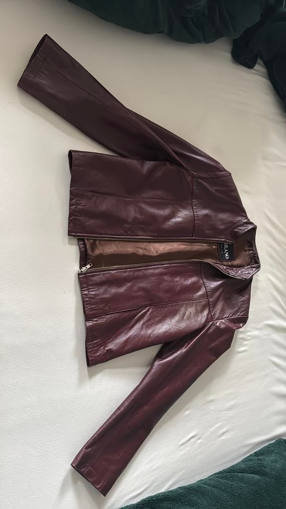 Lederen jasje Da Milano kort 40, Ophalen of Verzenden, Zo goed als nieuw, Maat 38/40 (M), Rood