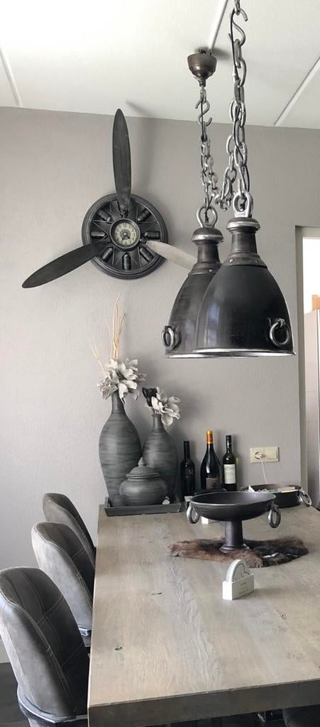 Gietijzeren Lampen Set + Fruitschalen & Klok, Huis en Inrichting, Lampen | Hanglampen, Gebruikt, Minder dan 50 cm, Metaal, Ophalen