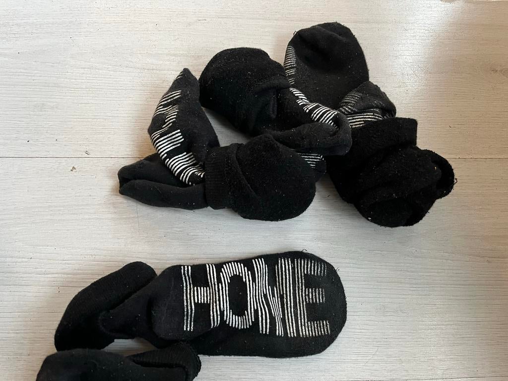 Zwarte sokken met anti-slip maat 35-38, Gebruikt, Jongen of Meisje, Ophalen of Verzenden, Sokken