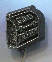 Groli tassen zwart plastic speldje ( U_542 ), Verzenden, Zo goed als nieuw, Merk, Speldje of Pin