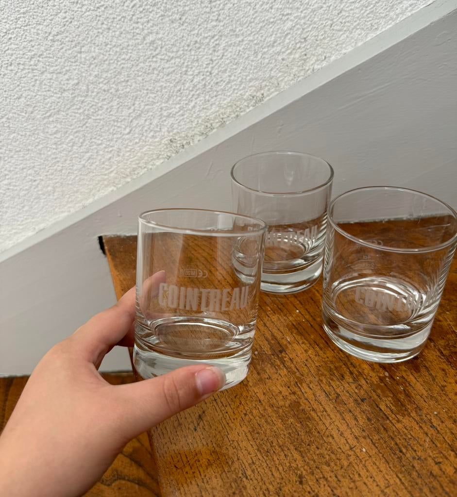 3x Cointreau tumbler glas, Verzamelen, Ophalen of Verzenden, Zo goed als nieuw, Borrel- of Shotglas