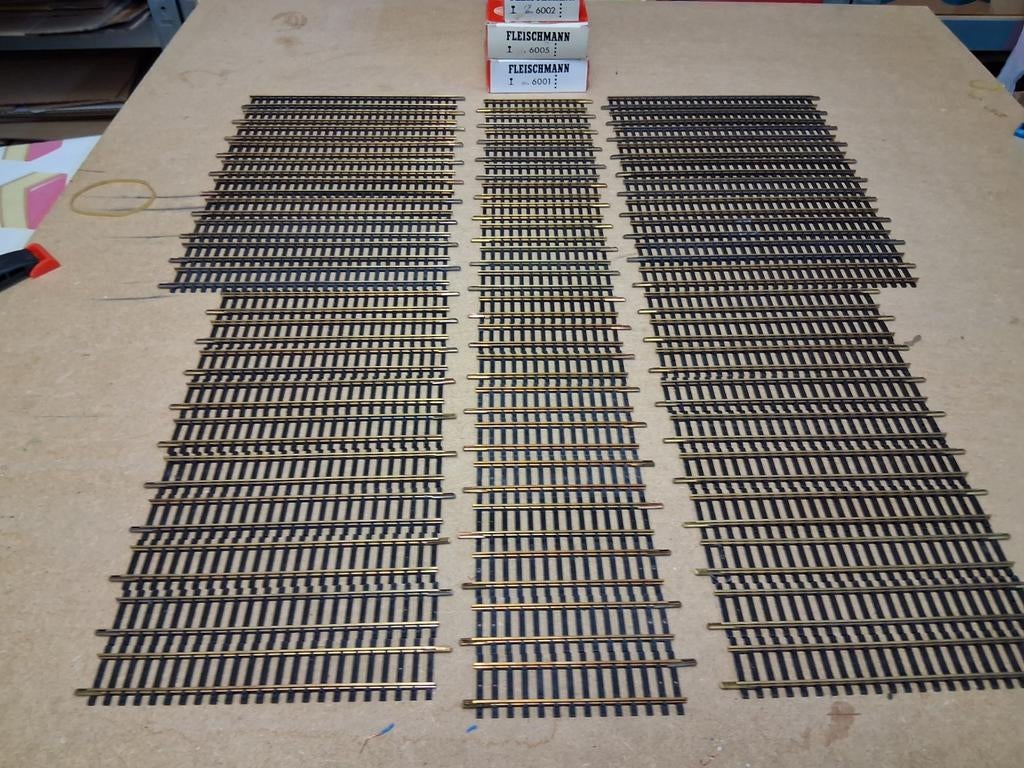 fleischman 6001/6002/6005    60 x in bijna nieuwstaat, Gelijkstroom, Fleischmann, Rails, Ophalen of Verzenden