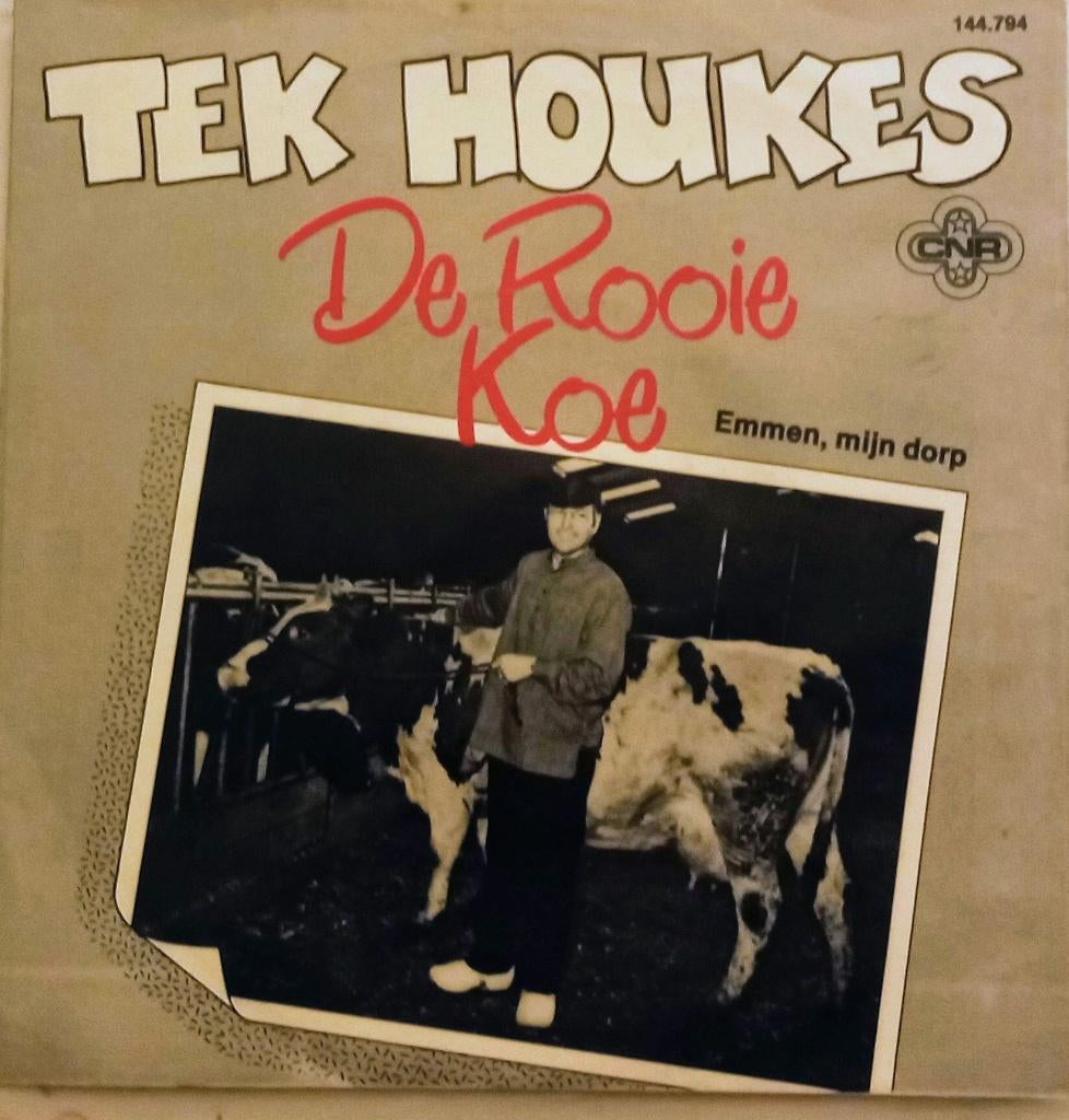 Tek Houkes – De Rooie Koe - emmen mijn dorp, 7 inch, Single, Ophalen of Verzenden, Zo goed als nieuw
