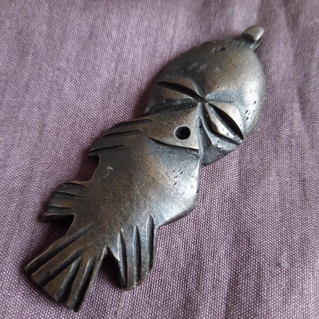 Ashanti Afrika: Bronzen Hanger, Verzenden, Zilver, Overige materialen