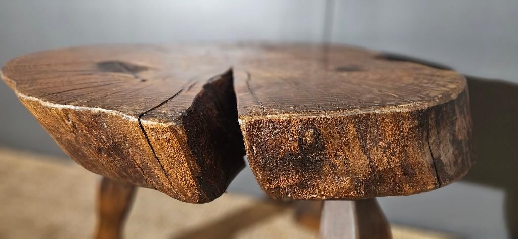 Massieve boomstam bijzettafel, Zo goed als nieuw, Overige vormen, Hout, Ophalen