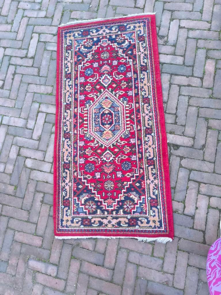 Mooie Perzen, origineel handmade bidjar en mir, 100 tot 150 cm, Rechthoekig, Rood, 50 tot 100 cm