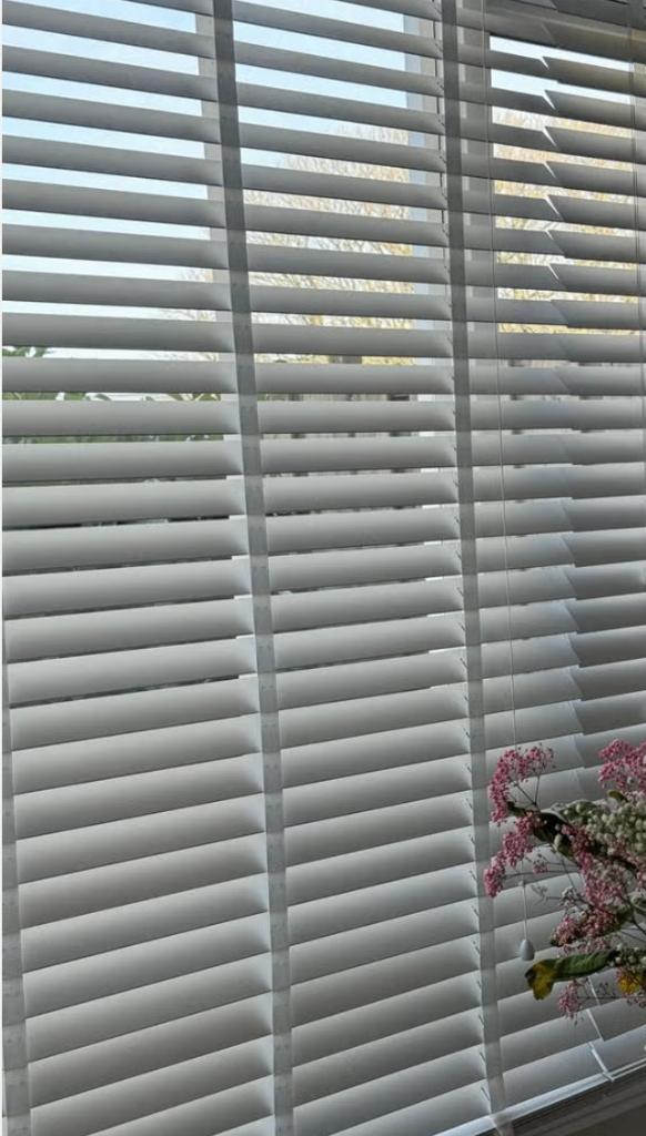 4 stuks Houtenjaloezien 50mm wit - 80x180 cm | Jaloezie Hout, Ophalen, Wit, 50 tot 100 cm, Zo goed als nieuw