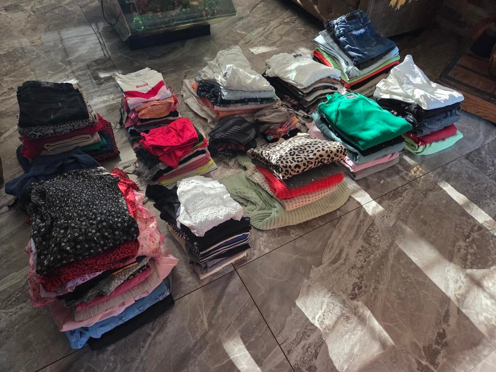 Te koop partij (135 stuks) dameskleding maat 38., Kleding | Dames, Ophalen, Gedragen