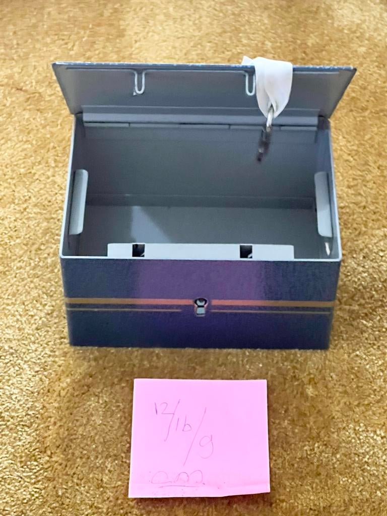 Vintage Vendex Brandkastje met Sleutel, Ophalen of Verzenden, Gebruikt, Brandkast