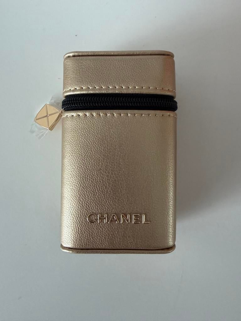 Chanel gouden lipstick case met spiegeltje, Lippen, Nieuw, Ophalen of Verzenden, Goud