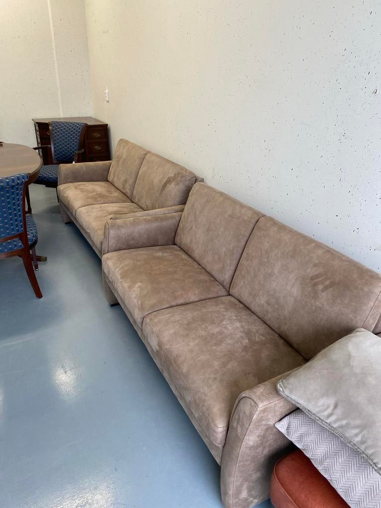 Twee comfortabele twee/driezitters 170 cm, Ophalen, 150 tot 200 cm, Driepersoons, 75 tot 100 cm