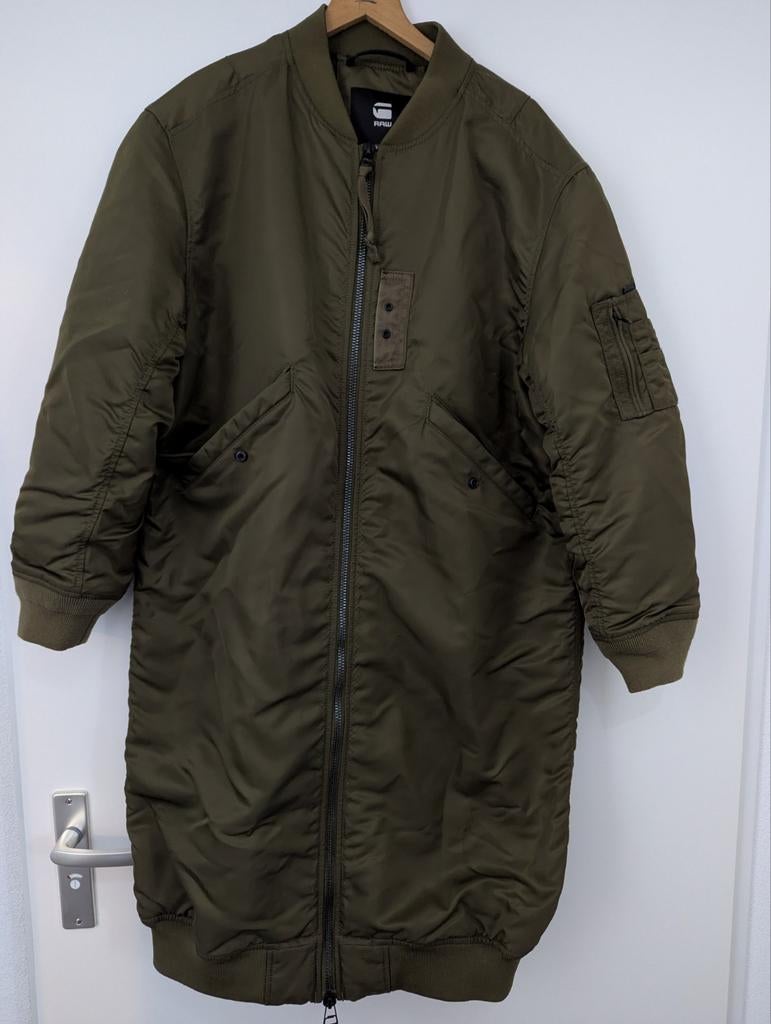 G-star raw lang bomberjack. Supergoede staat. Leger groen, Ophalen of Verzenden, Zo goed als nieuw, Groen