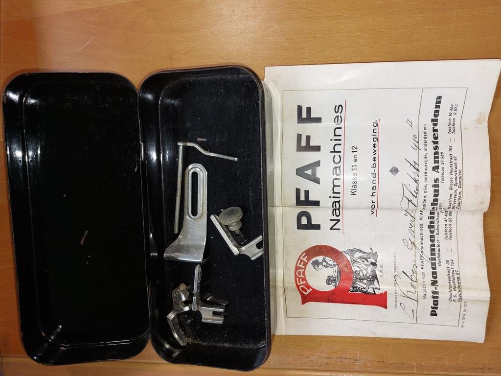 Vintage Pfaff Naaimachine Accessoires Set met Garantiebewijs, Ophalen of Verzenden