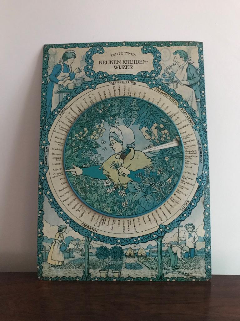 Tante Tine’s keuken kruidenwijzer metaal bord plaat, Ophalen of Verzenden