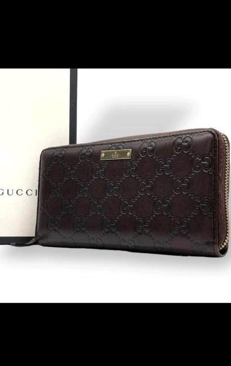 Gucci portemonnee Guccissima leer donkerbruin, Sieraden, Tassen en Uiterlijk, Portemonnees, Ophalen of Verzenden