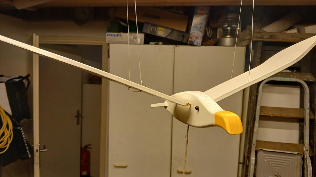 Houten meeuw - decoratie voor aan het plafond - trekvogel, Ophalen