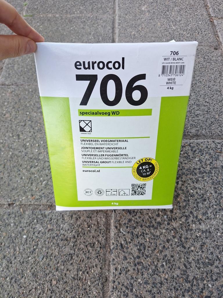 Eurocol 706 speciaal voeg wit, Doe-het-zelf en Verbouw, Ophalen, Overige materialen, Wandtegels, Nieuw