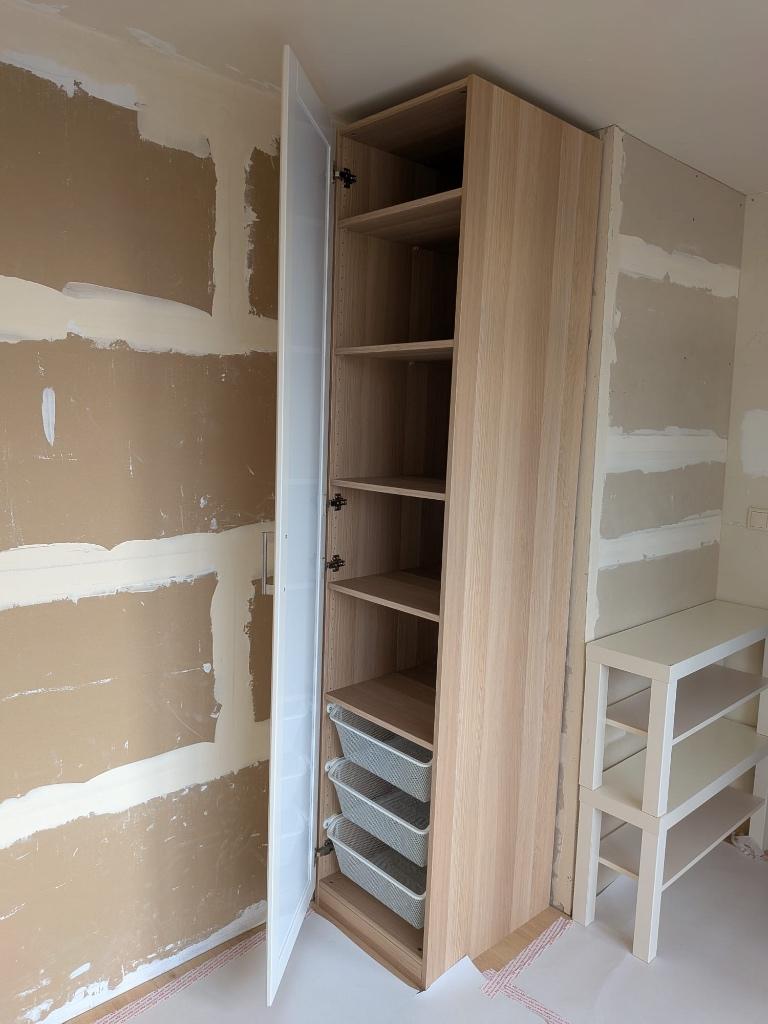 Pax kast IKEA eiken 50x58x236 cm, Ophalen, Met deur(en), 200 cm of meer, Eikenhout