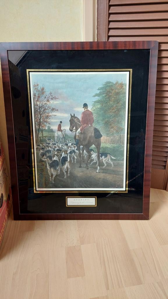 Jacht tafreel, Antiek en Kunst, Kunst | Schilderijen | Klassiek, Ophalen