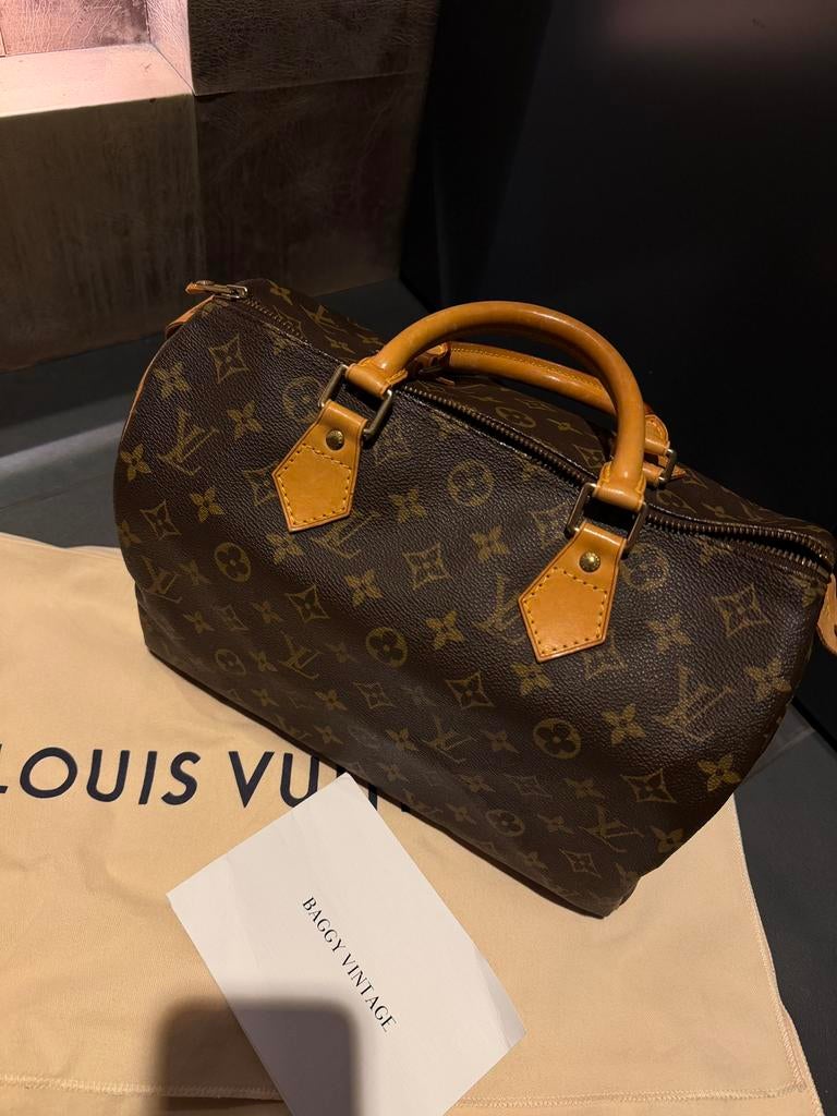 Louis vuitton speedy 30, Ophalen of Verzenden, Zo goed als nieuw, Bruin, Handtas