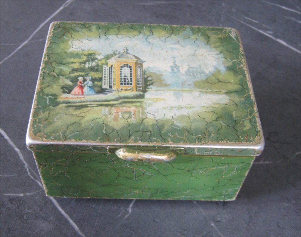 Antieke trommel, blik, met theehuis a.d. Vecht, Ophalen of Verzenden