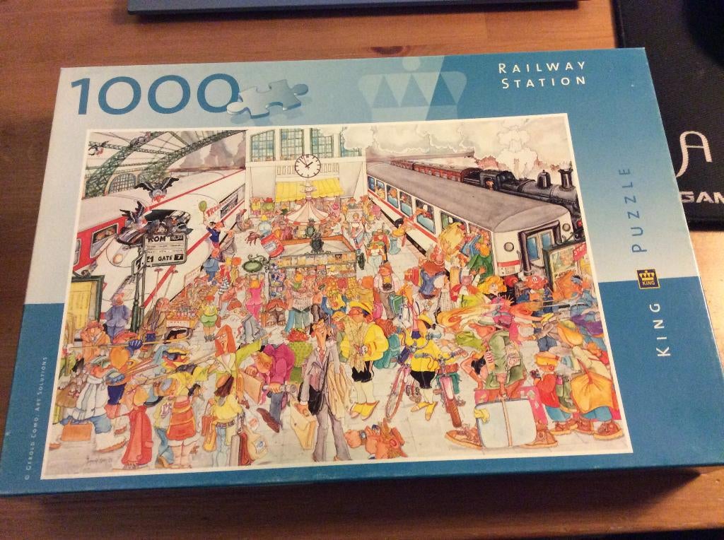 King puzzel 1000 stukjes Railway station., Ophalen of Verzenden, 500 t/m 1500 stukjes, Gebruikt, Legpuzzel