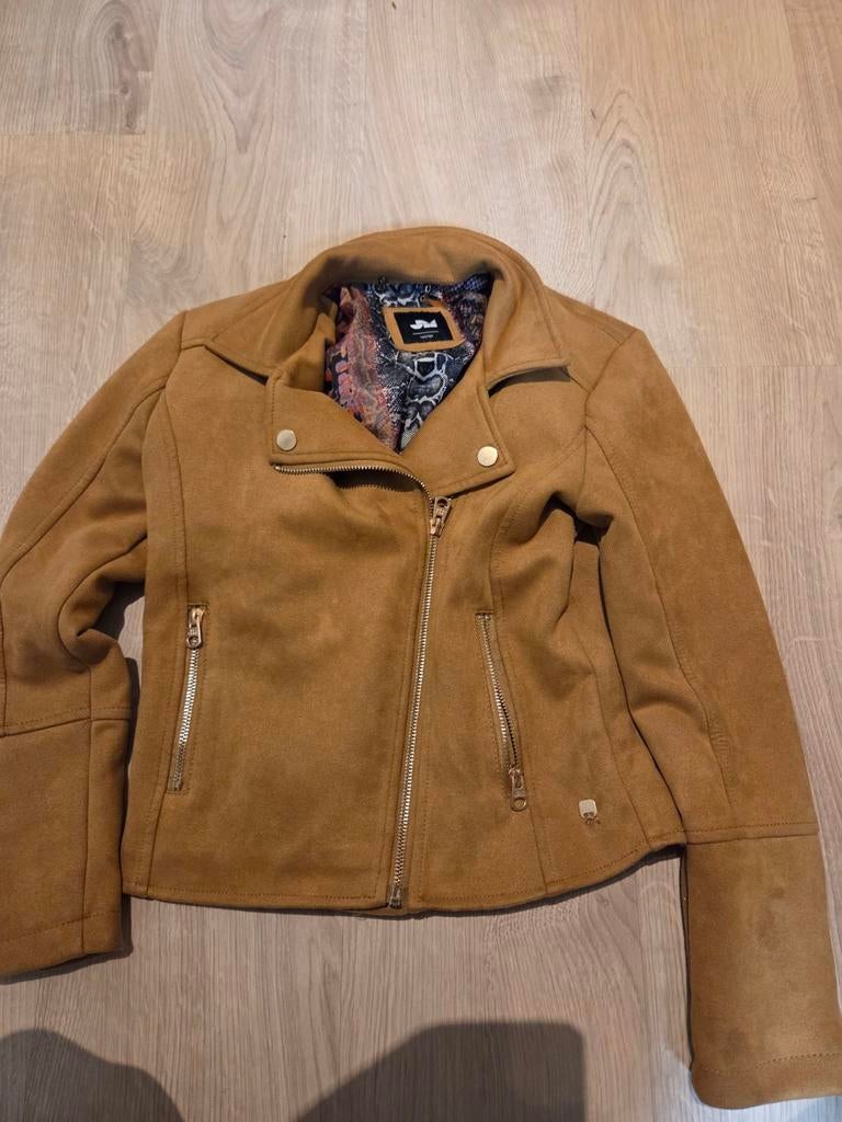 Stoere suède look jasje maat 146 152, Ophalen of Verzenden, Gebruikt, Meisje, Jas