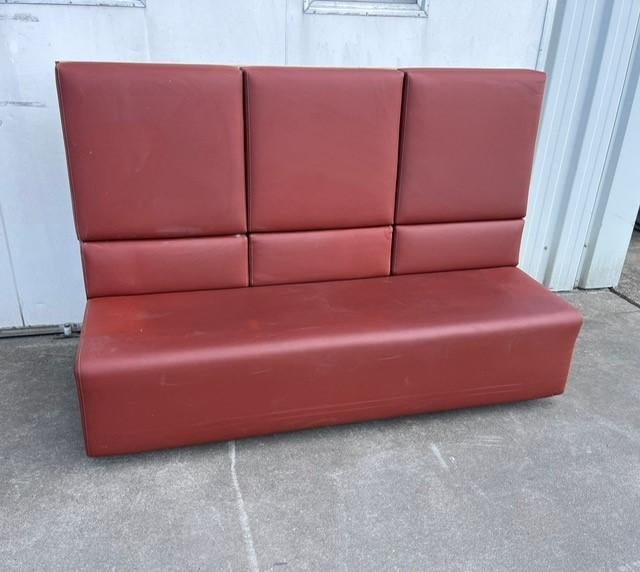 1 stuk horeca restaurantbank wandbank rood kunstleder 175 cm, Ophalen, Zo goed als nieuw, Eén, Leer