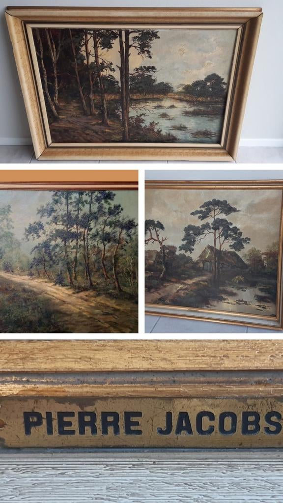 4 schilderijen gesigneerd door Pierre Jacobs, Ophalen of Verzenden